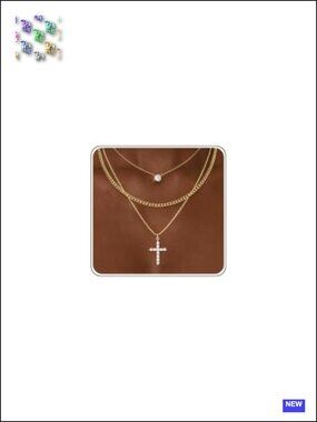 14K Gold Plated Layered Necklace Set 3 Chains Dainty Non Tarnish Gift